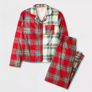 art class Plaid Pajama Set - Red and green